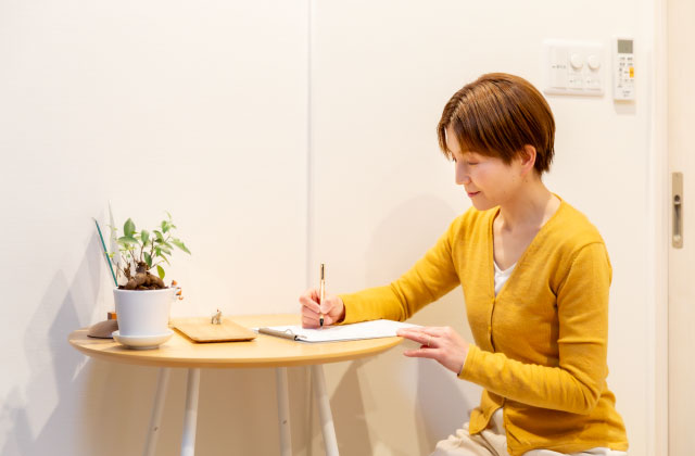 問診シートへの記入